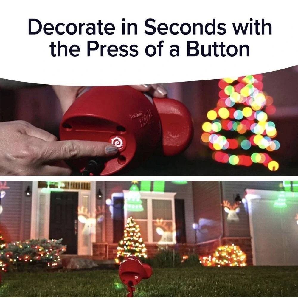 Star Shower Slide Show Christmas LED Projector‎ w/ Remote 6 Different Slides